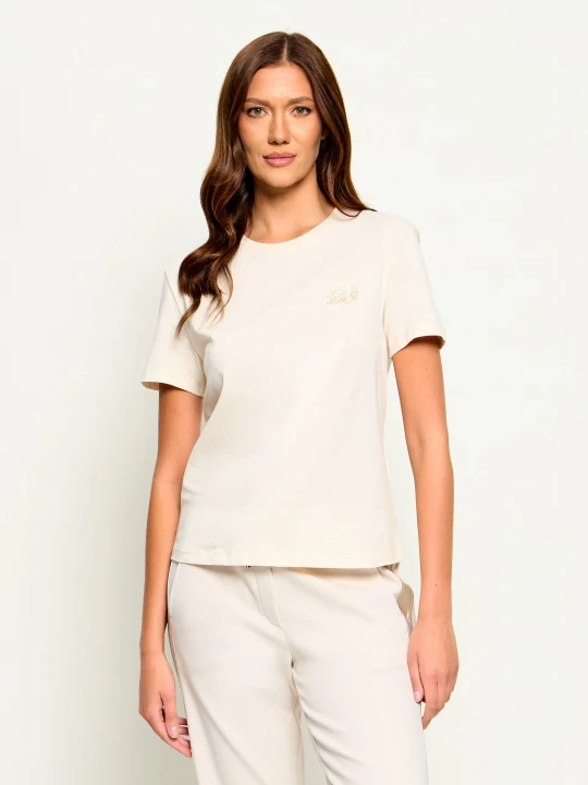 Zdjęcie produktu Liu Jo T-shirt Scarlet | Slim Fit beżowy