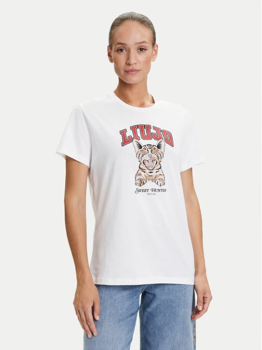 Zdjęcie produktu Liu Jo T-Shirt UF5271 JS923 Biały Regular Fit