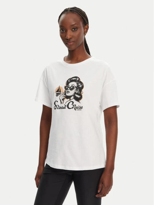 Zdjęcie produktu Liu Jo T-Shirt WA5342 JS923 M9504 Biały Regular Fit