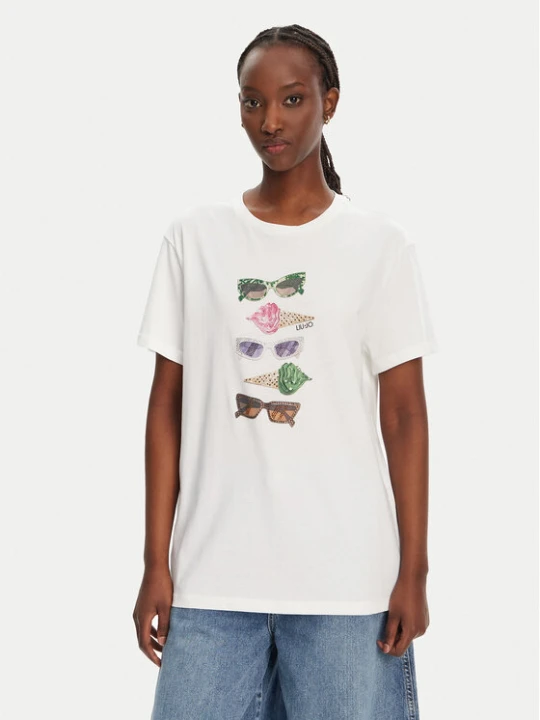 Zdjęcie produktu Liu Jo T-Shirt WA5343 JS923 M9518 Biały Regular Fit
