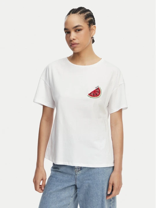 Zdjęcie produktu Liu Jo T-Shirt WA6414 JS923 Biały Regular Fit