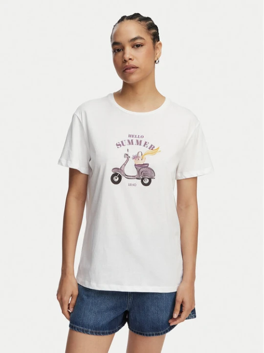 Zdjęcie produktu Liu Jo T-Shirt WA6502 JS923 Biały Regular Fit
