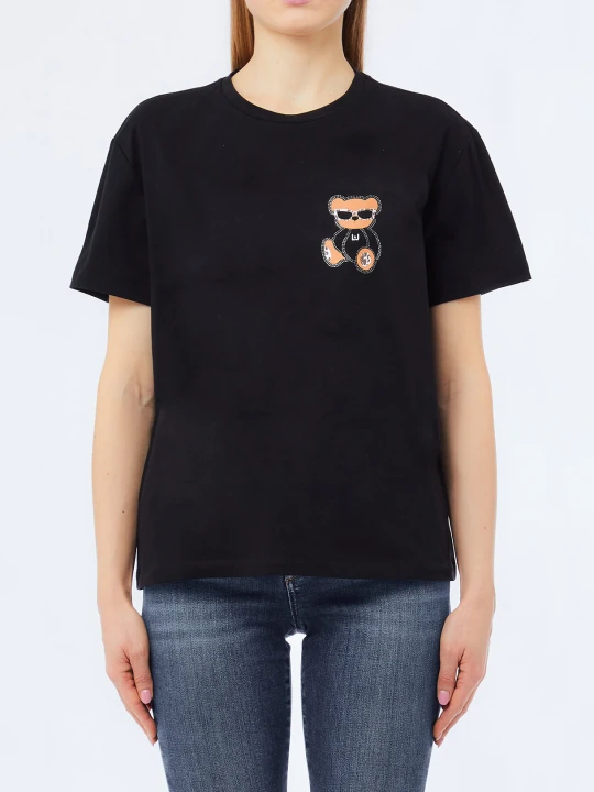 Zdjęcie produktu Liu Jo T-shirt With Embroidery And Rhinestones czarny