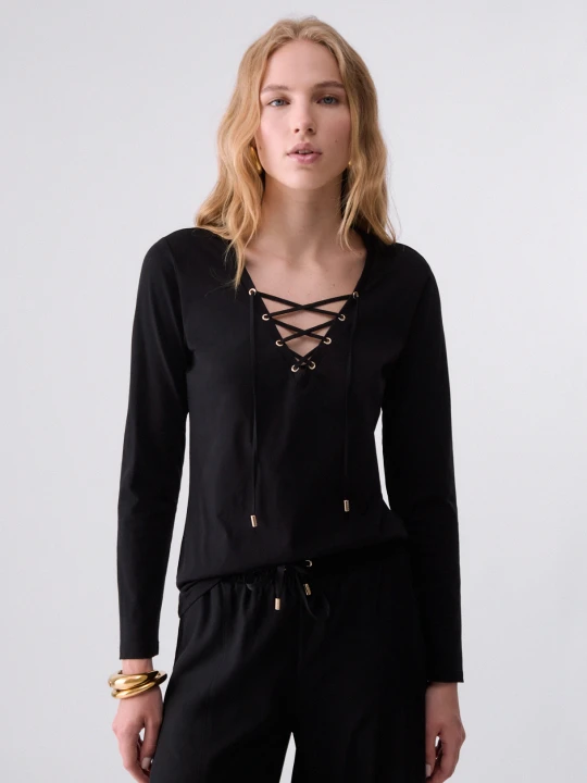 Zdjęcie produktu Liu Jo T-shirt With Laces czarny