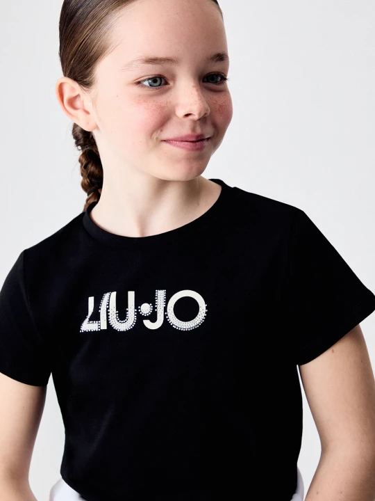 Zdjęcie produktu Liu Jo T-shirt With Logo And Gemstones czarny