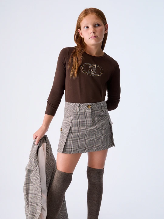 Zdjęcie produktu Liu Jo T-shirt With Monogram Logo Chocolate