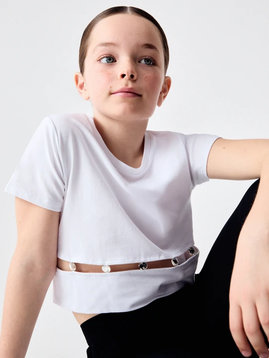 Zdjęcie produktu Liu Jo T-shirt With Precious Stones biały