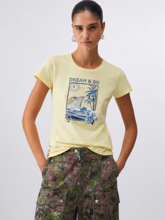 Zdjęcie produktu Liu Jo T-shirt With Print And Appliqués żółty
