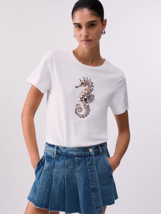 Zdjęcie produktu Liu Jo T-shirt With Print And Appliqués
