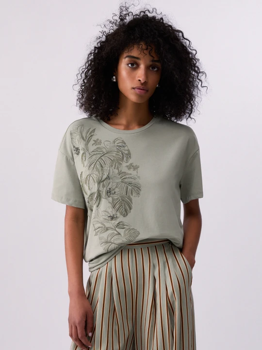 Zdjęcie produktu Liu Jo T-shirt With Print And Embroidery zielony