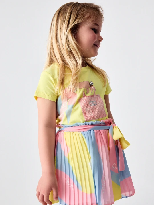 Zdjęcie produktu Liu Jo T-shirt With Print And Precious Stones żółty