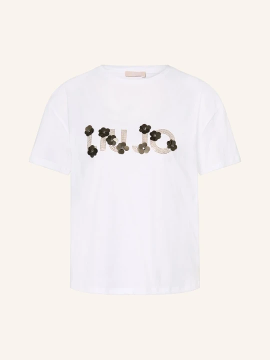 Zdjęcie produktu Liu Jo T-Shirt Z Cekinami I Kamieniami Ozdobnymi weiss