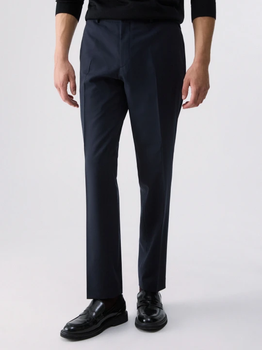 Zdjęcie produktu Liu Jo Tapered Fit Wool Blend Trousers Dark Blue