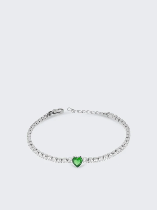 Zdjęcie produktu Liu Jo Tennis Bracelet With Bejewelled Heart zielony