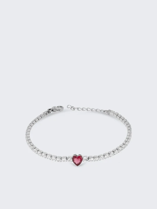 Zdjęcie produktu Liu Jo Bracelet Tennis With Heart Jewel czerwony