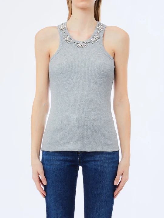 Zdjęcie produktu Liu Jo Top With Bejewelled Appliqués szary