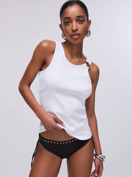 Zdjęcie produktu Liu Jo Top With Bejewelled Detailing biały