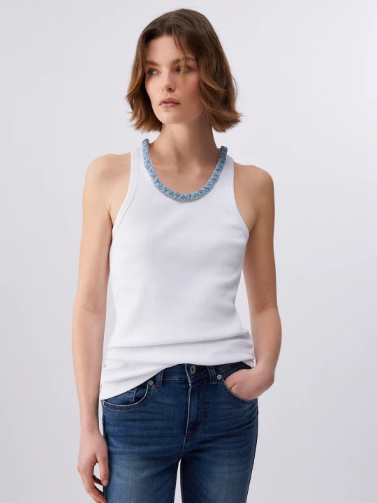 Zdjęcie produktu Liu Jo Top With Bejewelled Details biały