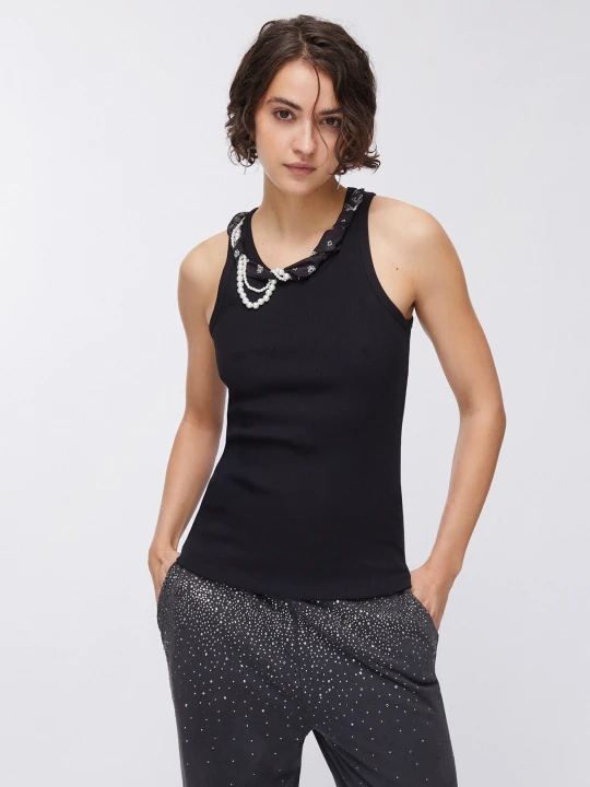 Zdjęcie produktu Liu Jo Top With Bejewelled Details czarny
