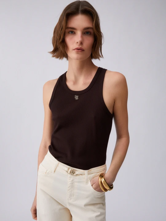 Zdjęcie produktu Liu Jo Top With Mini Logo Dark Brown