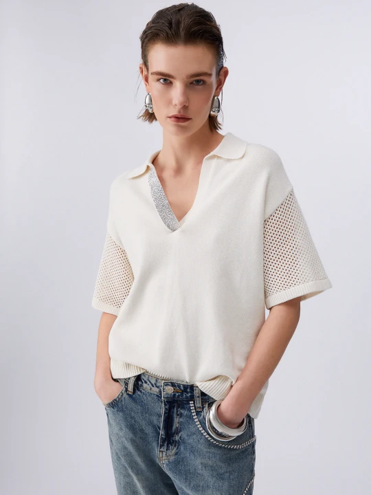 Zdjęcie produktu Liu Jo Top With Openwork Details Milky White