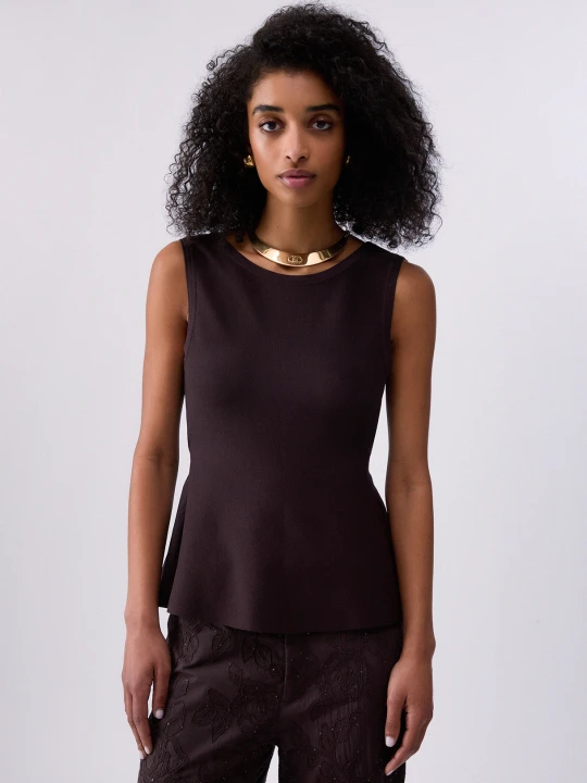 Zdjęcie produktu Liu Jo Top With Rear Bow Dark Brown