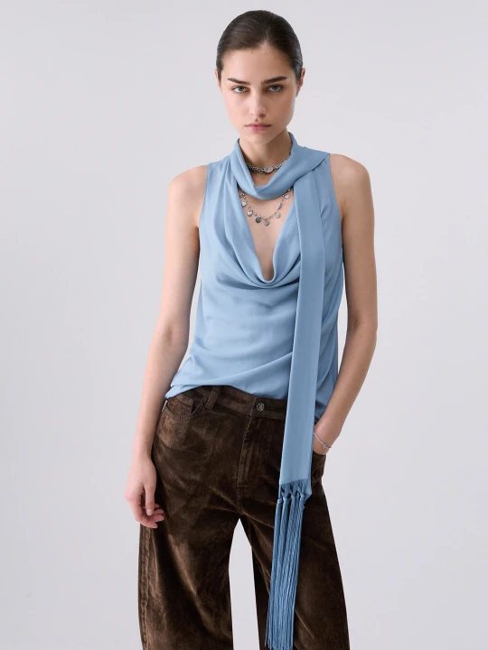 Zdjęcie produktu Liu Jo Top With Scarf Light Blue