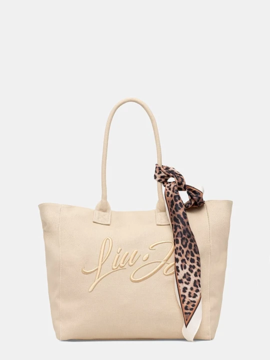 Zdjęcie produktu Liu Jo torebka shopper damska bawełniana beżowy