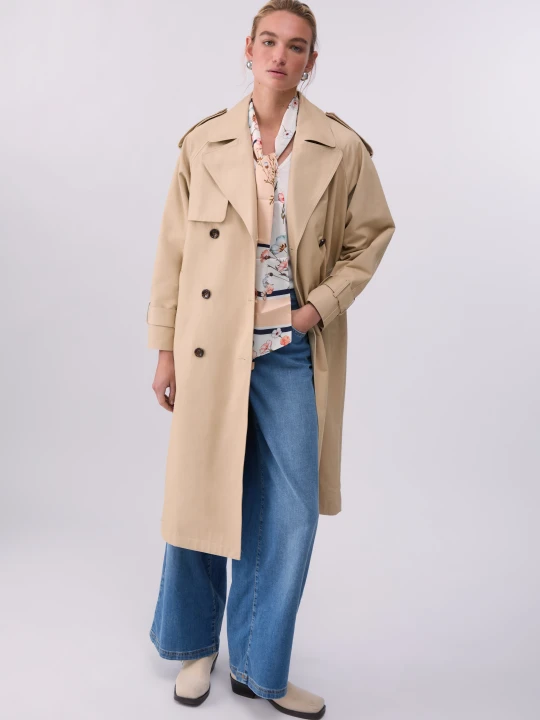 Zdjęcie produktu Liu Jo Trench Coat With Bejewelled Embellishment beżowy