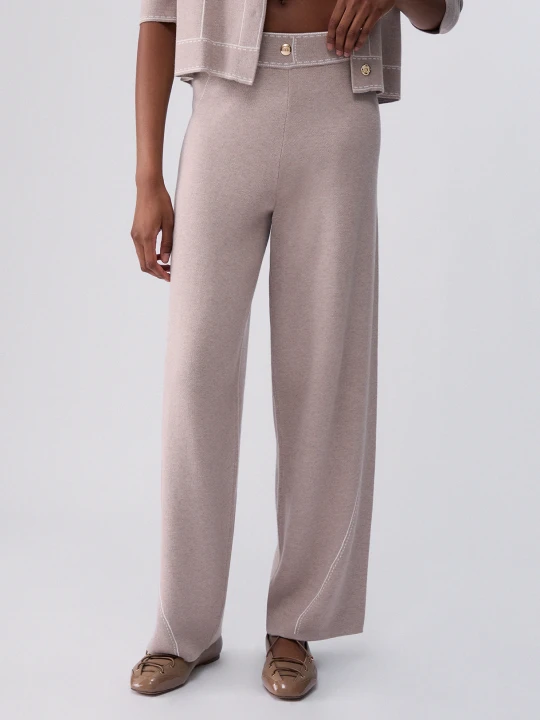 Zdjęcie produktu Liu Jo Trousers With Cuciture A Contrasto beżowy