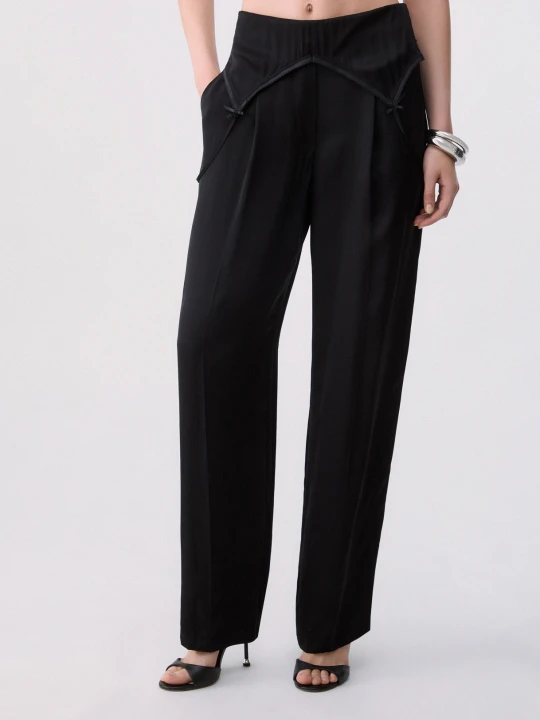 Zdjęcie produktu Liu Jo Trousers With Lingerie Detail czarny