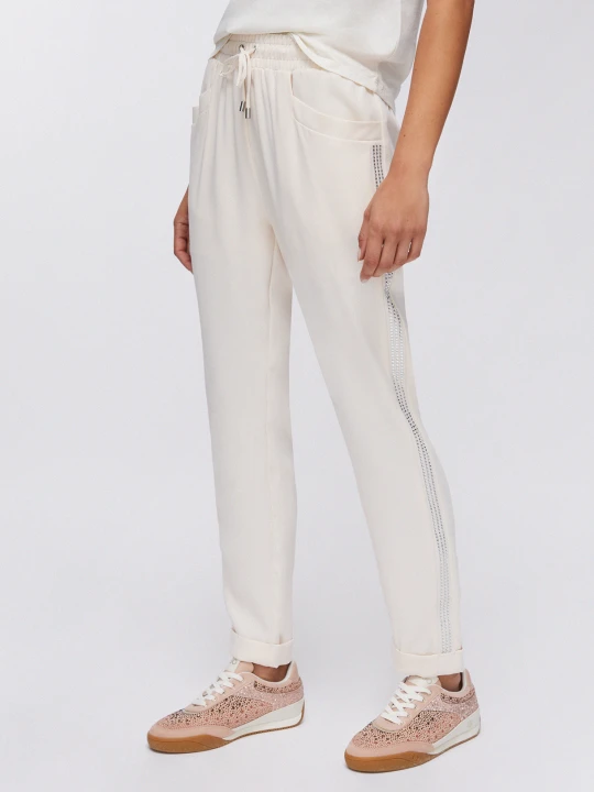 Zdjęcie produktu Liu Jo Trousers With Rhinestones Champagne