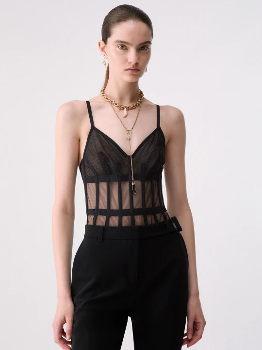 Zdjęcie produktu Liu Jo Tulle Bodysuit czarny