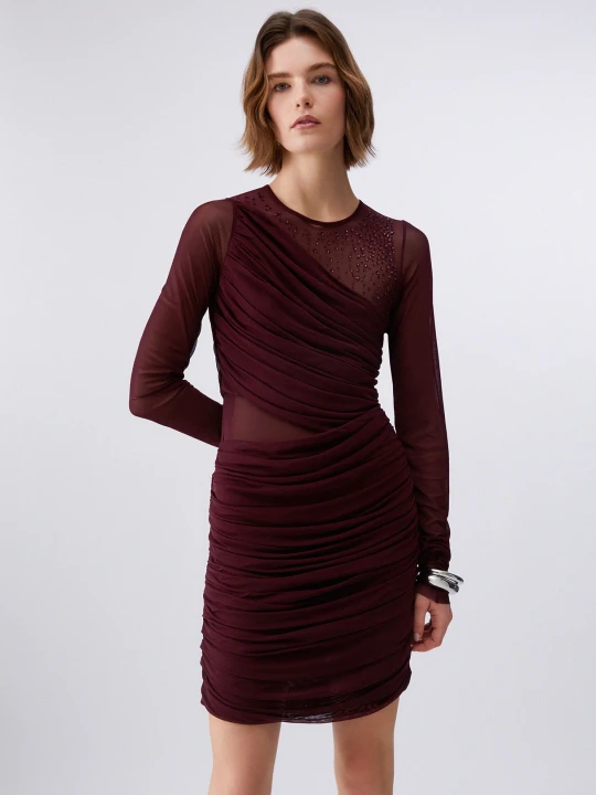 Zdjęcie produktu Liu Jo Tulle Dress With Jewel Embroidery Plum
