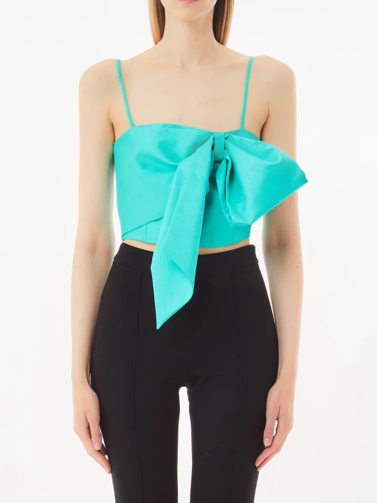 Zdjęcie produktu Liu Jo Turquoise Top With Bow Emerald Green