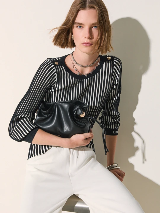 Zdjęcie produktu Liu Jo Two-tone Ribbed Jumper czarny