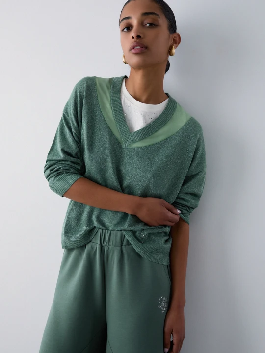Zdjęcie produktu Liu Jo V-neck Jumper Khaki Green