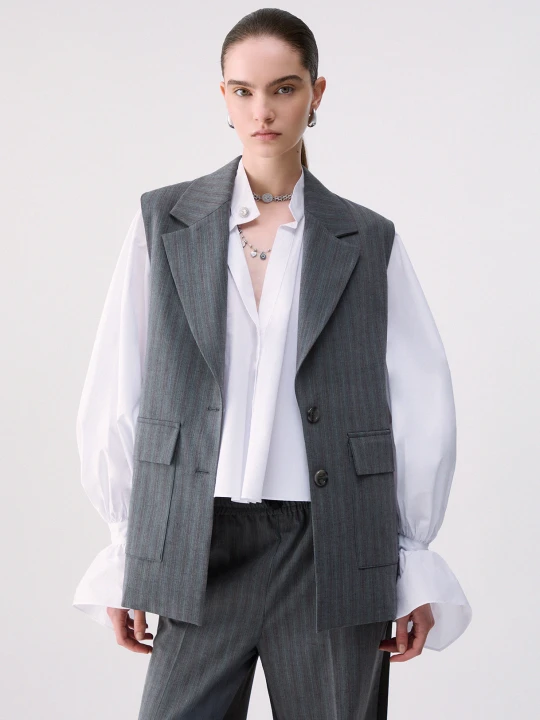 Zdjęcie produktu Liu Jo Vest With Pleated Dark Grey