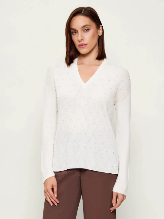 Zdjęcie produktu Liu Jo Wełniany sweter | Loose fit biały