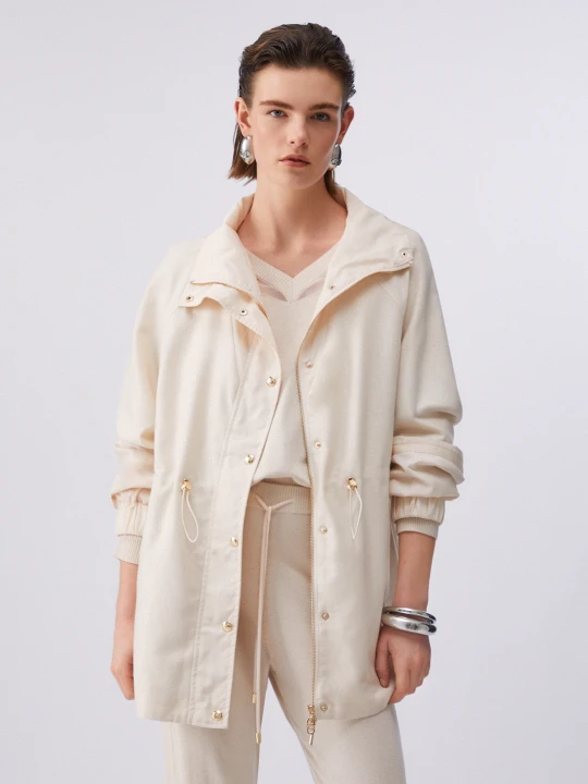 Zdjęcie produktu Liu Jo Windproof Jacket With Drawstring Milky White