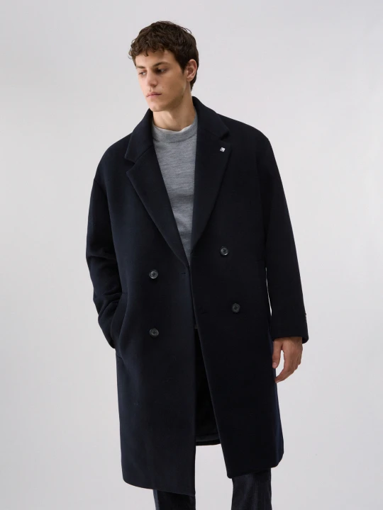 Zdjęcie produktu Liu Jo Wool And Cashmere Coat Dark Blue