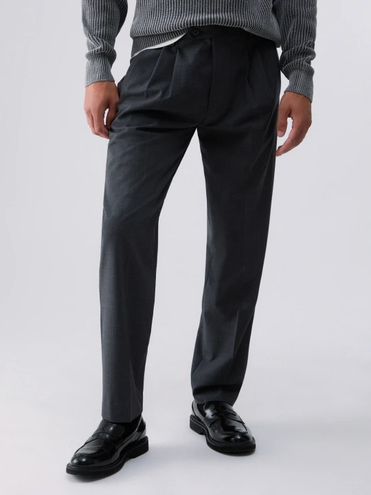 Zdjęcie produktu Liu Jo Wool Blend Chino Pants Dark Grey