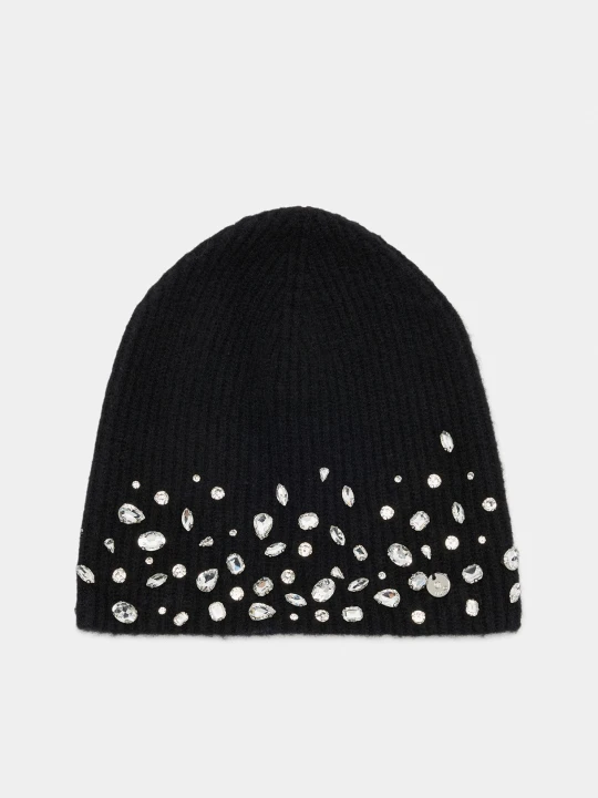 Zdjęcie produktu Liu Jo Wool-blend Hat With Gemstones czarny