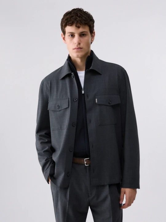 Zdjęcie produktu Liu Jo Wool Blend Overshirt Jacket Dark Grey