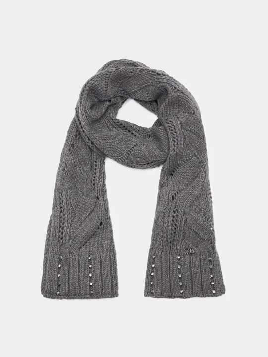 Zdjęcie produktu Liu Jo Wool-blend Scarf With Rhinestones szary