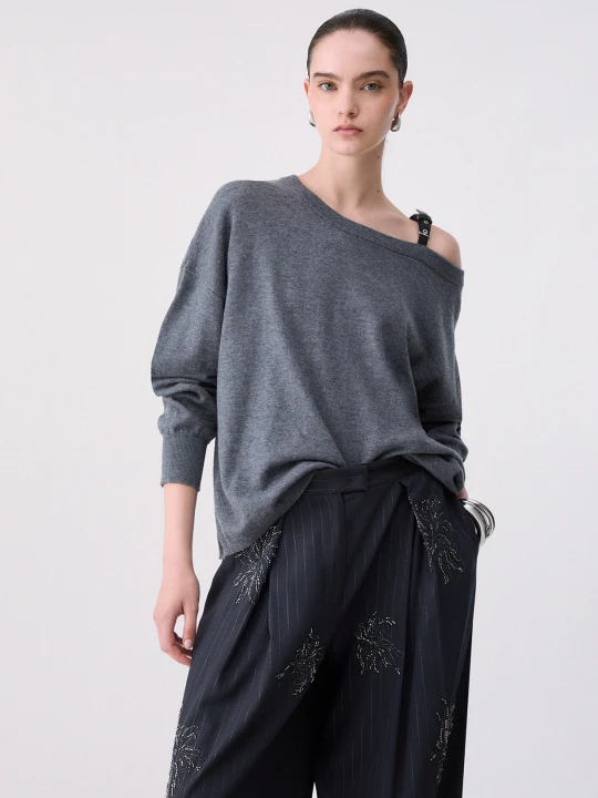Zdjęcie produktu Liu Jo Knit In Wool With Buckle Grey Mélange