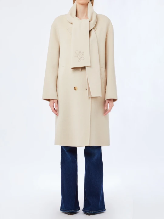 Zdjęcie produktu Liu Jo Wool Coat With Scarf Light Beige