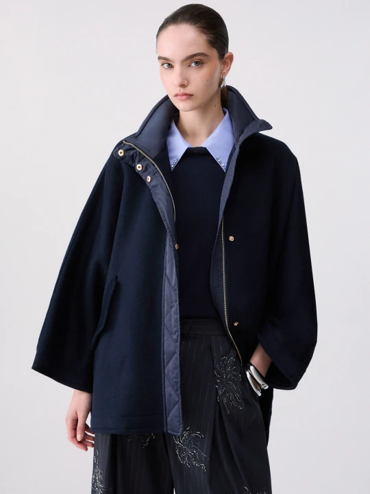 Zdjęcie produktu Liu Jo Wool Kimono Cape Dark Blue