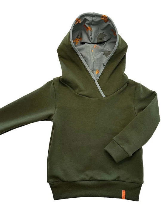 Zdjęcie produktu LiVi Bluza "Wacholder Zoo" w kolorze zielonym rozmiar: 80/86