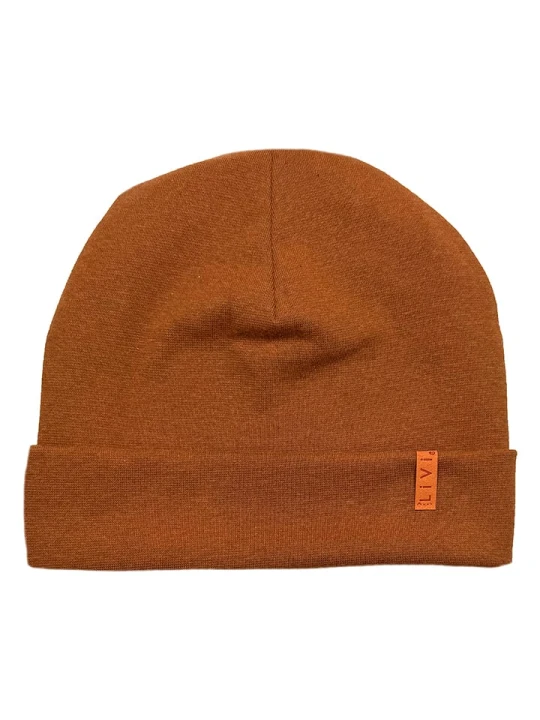 Zdjęcie produktu LiVi Czapka beanie "Rost" w kolorze jasnobrązowym rozmiar: 46-48 cm